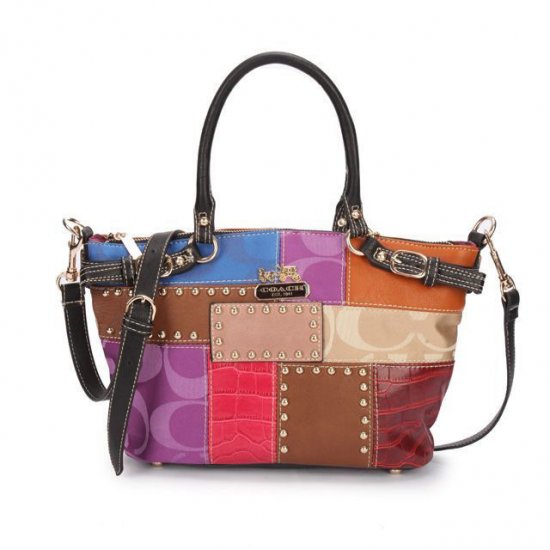 Coach Holiday Kelsey In Signature Medium Black Multi Satchels EBN Coach Holiday Kelsey In Signature Medium Black Multi Satchels EBN